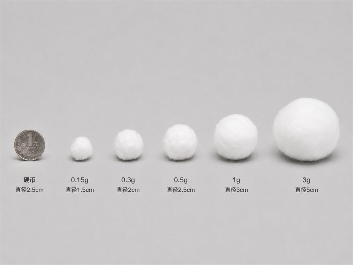 棉球规格对比实拍